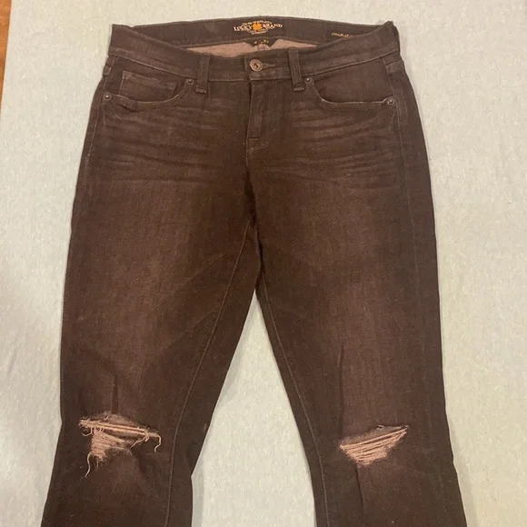 Lucky Brand 4/27 Black Ripped Jeans - Picture 4 of 7